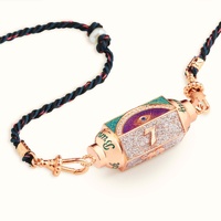 Mystical Tarot Charm Necklace - Boho Pendant(Purple eye pattern) thumbnail