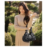 Black Vintage Soft Leather Biker Bag - Shoulder Crossbody Handbag thumbnail