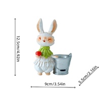 Copper Bunny with Vegetables Whimsical Bunny Garden Decor - Easter Flower Pot Statue thumbnail