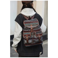 Blue Stripes Boho Pattern Backpack - Stylish Casual Backpack for Everyday thumbnail