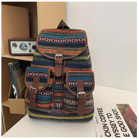 Yellow Stripes Boho Pattern Backpack - Stylish Casual Backpack for Everyday thumbnail