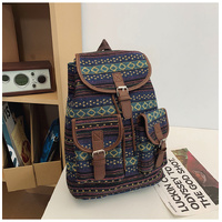 Green Stripes Boho Pattern Backpack - Stylish Casual Backpack for Everyday thumbnail