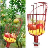Fruit picking tool with telescopic pole - stainless steel fruit picking pole, high altitude tree fruit picking tool 2.4m thumbnail