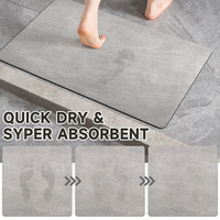 Black and white geometric pattern Quick-Dry Absorbent Non-Slip Bath Rug for Bathroom, Kitchen & Entryway 50x80cm thumbnail