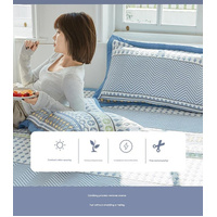 Blue rhombus Soft Cotton Gauze Pillowcase Set - Breathable, Non-slip, Extra Large (Pillow Core Not Included)56x80cm thumbnail