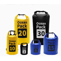 Yellow 10L Waterproof Dry Bag - PVC Mesh Rafting & Swimming Backpack thumbnail
