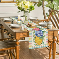 Easter Table Runner - Linen Bunny Decoration, 72-Inch Set of 2 (Style 2) thumbnail