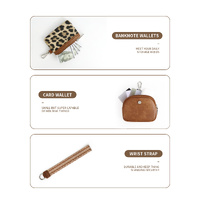 Cow Black Stylish Mini Wristlet Wallet - Nylon, Multi-Compartment Design thumbnail