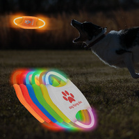 Blue LED Light Up Dog Frisbee - Rechargeable & Durable Pet Toy thumbnail