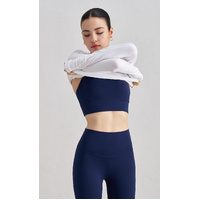Size XL Deep Sea Blue Cross-Back Yoga Sports Bra for Women - High Support & Shockproof Fitness Bra thumbnail