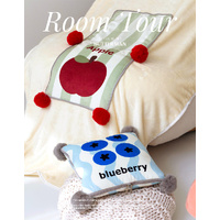 Red Apple Pattern Premium Plush Throw Pillow Blanket Combo – Versatile Sofa Cushion for Home and Car Use, Ideal for Naps and Lounging thumbnail