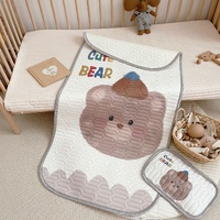 Cute Bear Pattern 2 Piece Set Kids Cooling Pad Set - 60x120cm Cartoon Latex Mattress Protector,  Pillow thumbnail
