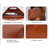 Black Elegant PU Leather Laptop Handbag & Sleeve - Protective and Stylish Laptop Case with Adjustable Strap for 15.6-inch Laptops thumbnail
