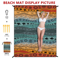 Style STD-001-28 Pink Quick Dry Beach Mat Sand Proof Waterproof Outdoor Picnic Blanket - Compact & Lightweight thumbnail
