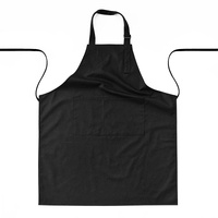 Black Waterproof & Oil-Proof Apron - Adjustable Kitchen Apron with Pockets thumbnail