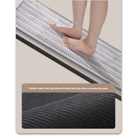Grey Safe & Dry Bathroom Mat - Non-Slip Absorbent Bath Rug 50x80cm thumbnail