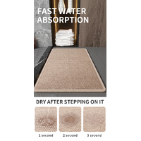 Brown Quick Dry Bathroom Rug - Non-Slip PVC Foam, Super Absorbent, 40x60cm thumbnail