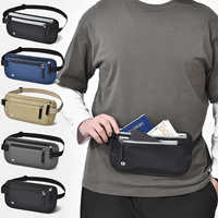 Light Blue Nylon Travel Waist Pack - Waterproof, RFID Blocking, Lightweight thumbnail