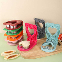 3 Pcs Grey Heart Sandwich Maker Sealer - DIY Toast Pocket Bread Cutter & Sealer Mold (PP + 304 Stainless Steel) thumbnail