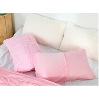 Dark Pink Faux Fur Pillowcase Set - Crystal Velvet Plush Throw Pillow Covers, Bedding Accent (50x70cm, Pair) thumbnail