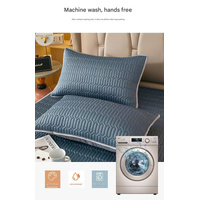 Dark Blue Cooling latex texture Pillowcase Set - Latex Feeling, Solid Color, 48x74cm (Pair) thumbnail