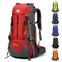 Red High-Capacity Nylon Hiking Backpack - Durable, Multi-Functional Outdoor Travel Pack thumbnail