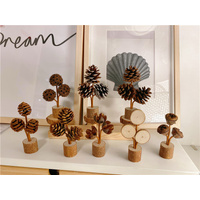 Brown Charming Wooden Disc Desktop Decoration - Rustic 8-10cm Wood Craft for Home Elegance thumbnail