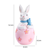 Pink Easter Rabbit Egg Resin Decoration - Charming Festive Gift for Kids' Rooms and Holidays thumbnail