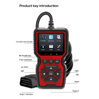 Black and Red OBD2 Scanner Car Diagnostic Tool - Engine Fault Code Reader thumbnail