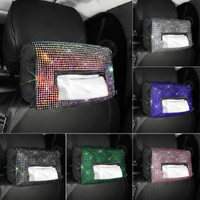 Colored Diamond Bling Rhinestone Car Tissue Box Holder - Applies to Visor & Seat Back thumbnail
