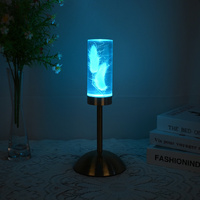 Dogtail Grass Eternal Flower Acrylic Table Lamp - Color-Changing LED, USB Rechargeable, Touch Control thumbnail