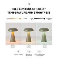 Rose Glod Metal Mushroom Table Lamp - Rechargeable Touch Control Ambient Light with Remote thumbnail