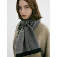 Green Luxury Striped Suede-Feel Scarf - Soft and Warm for All Seasons thumbnail