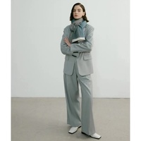Blue Luxury Striped Suede-Feel Scarf - Soft and Warm for All Seasons thumbnail