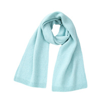 Blue Soft Wool-Blend Solid Color Knit Scarf for Women - Cozy Faux Cashmere Shawl thumbnail