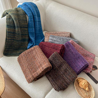 Grey Vintage Wool-Blend Knit Scarf - Warm and Stylish for Men and Women thumbnail