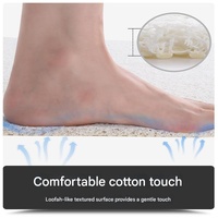 Blue Circular Pattern  PVC Non-Slip Bath Mat 50x80cm - Shower Drain Hole Design, Soft & Quick-Dry Bathroom Rug thumbnail