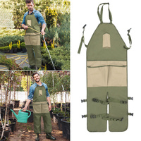Green And Beige Gardening Leg Apron - Oxford Fabric, Multi-Pocket, Extended Design, 118x45cm, 450g thumbnail