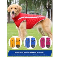 Size 5XL Yellow Reflective Winter Dog Jacket - Warm & Waterproof Outdoor Coat for Large Breeds thumbnail