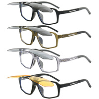 Black Frame Yellow Film Flip-Up Polarized Sports Sunglasses - Versatile Outdoor Cycling and Windproof Eyewear thumbnail