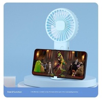 2 PCS Pink Cute USB Rechargeable Handheld Fan - Phone Stand - Great for Summer thumbnail