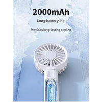 Dual-Blade Portable Neck Fan - Rechargeable USB Fan with Carabiner thumbnail