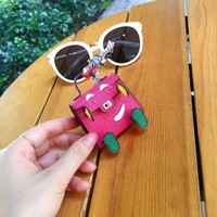 Rose Red Mini Bag Earphone Case - Stylish Keychain Pouch for Headphones thumbnail