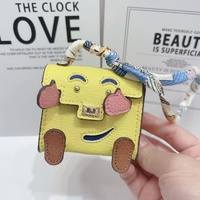 Yellow Mini Bag Earphone Case - Stylish Keychain Pouch for Headphones thumbnail