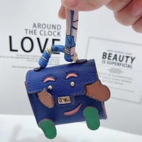 Dark Blue Mini Bag Earphone Case - Stylish Keychain Pouch for Headphones thumbnail