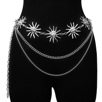 2 PCS (Style 1)Statement Body Chain Belt - Women's Sun Flower Waist Jewelry thumbnail