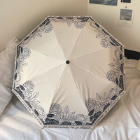 Thorn Flower Mini 5-Fold Umbrella - Portable, Anti-UV, Black Glue Coating thumbnail