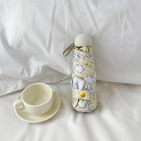 White Rabbit Mini 5-Fold Umbrella - Portable, Anti-UV, Black Glue Coating thumbnail