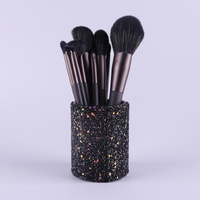 Modern Gray (Brush + Bucket) 10 Piece Face Eye Makeup Brush Set - Premium Makeup Blending Brushes thumbnail