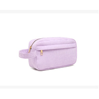 Purple 2-pcs Corduroy Pencil Case - Large Capacity Storage Bag thumbnail